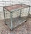 1940s-50s heavy industrial metal 2-tier rolling cart. Great for gardening or outdoor serving. Some rust and surface patina...