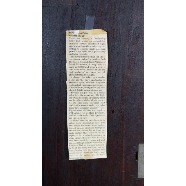 Early 18th Century Georgian English Tall Case Granfather Clock For Sale - Image 13 of 14