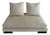 “Flexform Groundpiece Sectional Sofa Module – Off-White Linen, Italian Design” For Sale