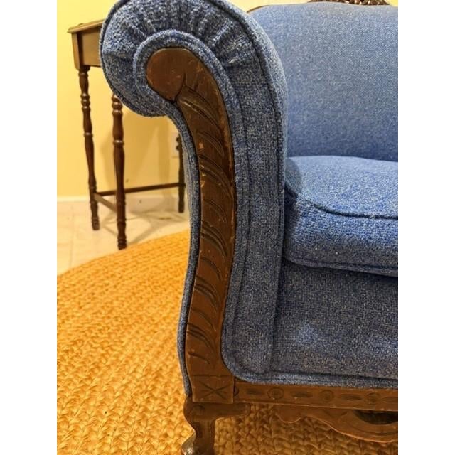 Antique Classic Upholstered Chair For Sale - Image 4 of 4