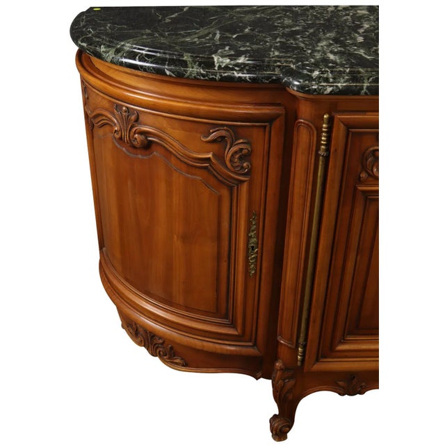 Sideboard Louis XV Rococo Green Marble Top Walnut For Sale In Columbia, SC - Image 6 of 13