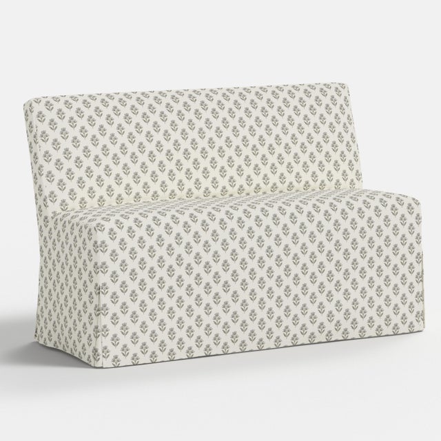 Spritely Home Slipcover for Stoffer Home x Cloth & Company for Lindy Slipcover Dining Banquette in Francie Floral Flint For Sale - Image 4 of 7