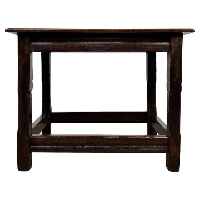 Brown 18th Century Antique English Georgian Joined Oak Side Table For Sale - Image 8 of 9