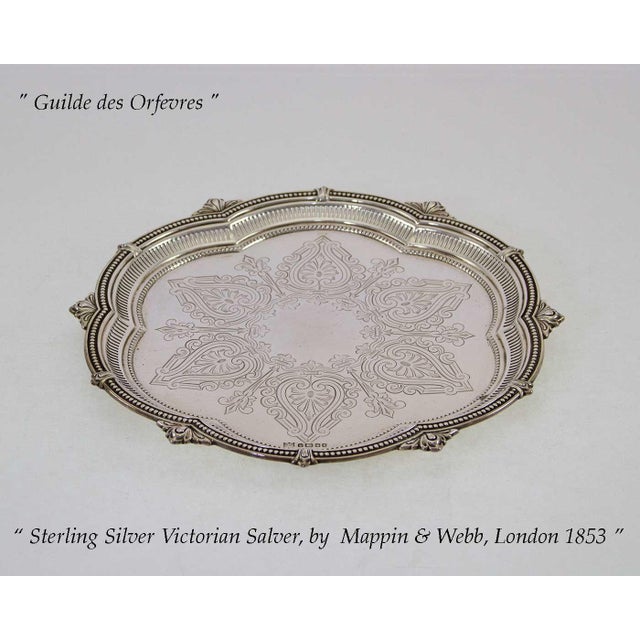 Ref # MW Sh 1853 Photo 731 Description : Superb Mappin & Webb Antiques Sterling Round Shaped & Chased Salver Pattern :...