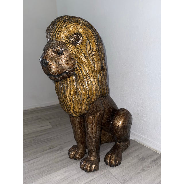 This breath taking 30-inch tall mosaic glass lion statue is a true one-of-a-kind treasure. Handcrafted with meticulously...
