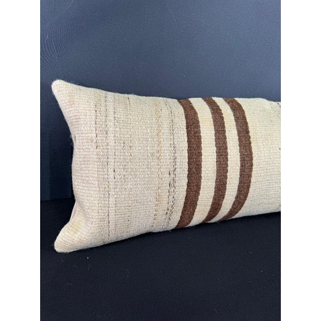 Turkish Hemp Pillow Cushion Natural Beige Brown Cushion Cover 12x46 #30303 Enhance your home decor with our Kilim Pillow...