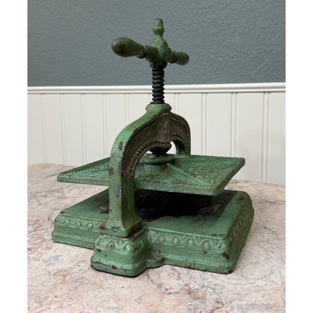 Antique Victorian Cast Iron Bookbinding Press Screw Nipping Press For Sale - Image 10 of 12