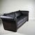 Animal Skin Black Leather Sofa With Carved Wood Base – Classic Rolled Arm Design For Sale - Image 7 of 9