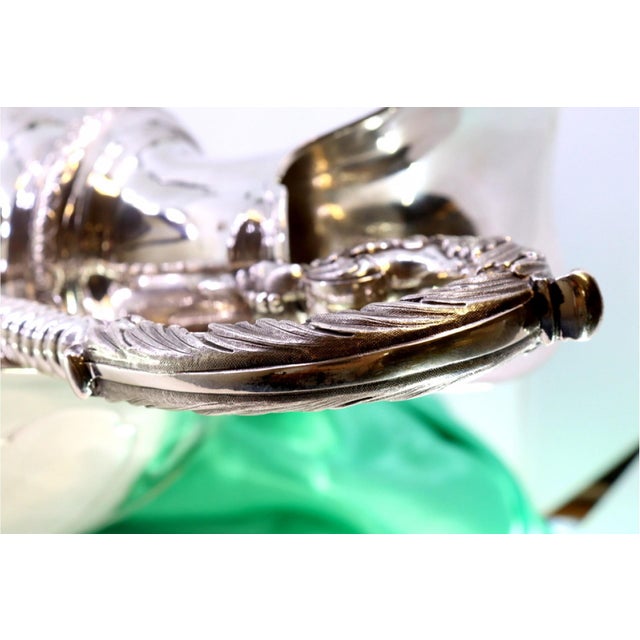 Lavender and Silver Ewer with Guilloche Engravings For Sale - Image 5 of 7