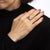 Stylish ruby & diamond cocktail ring crafted in 14 karat white gold. Oval faceted ruby measures 8mm x 6mm, accented with...