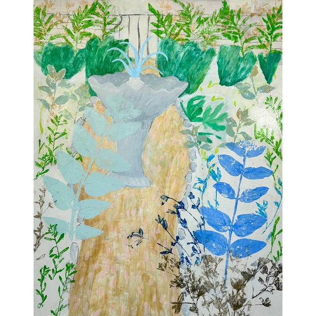 Grandmothers Garden Organic Modern Acrylic Painting For Sale