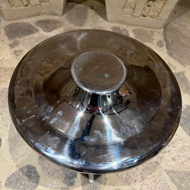 Metal Sleek Modern Tulip Chrome Polished Metal Bowl Post Modern For Sale - Image 7 of 10