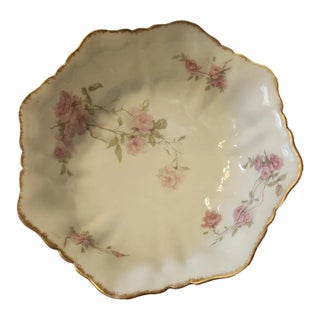 Antique Haviland Limoges Baltimore Rose 10" Square Salad Bowl For Sale