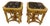 Vintage Handmade Louis XV Giltwood Marble Top Side Table - Set of 2 For Sale