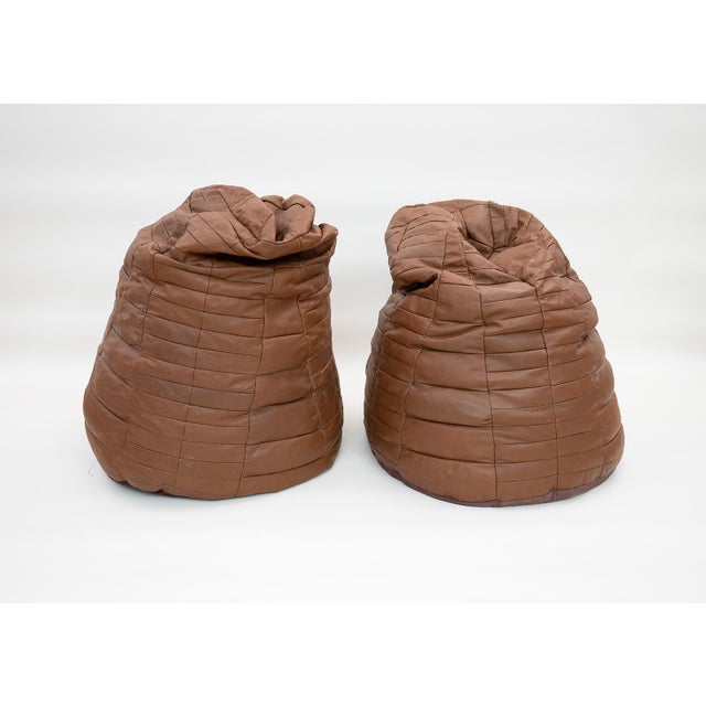 Patchwork Leather Bean Bags from De Sede, 1970s, Set of 2, in Very Good conditions. Designed 1970 to 1979 This piece is...