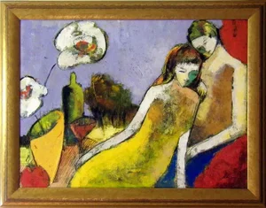 Helen Zarin "Repose Ii" Oil Canvas Stretched Framed Hand Signed