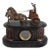 French Patinated Bronze and SChariot Clock For Sale