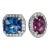 1980s 18k Blue and Pink Sapphire Diamond 3.28 Carats Ring Size 6.5 For Sale