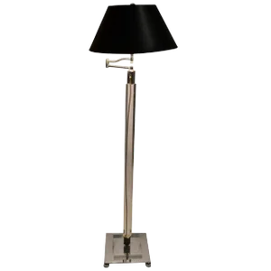 Lucite and Chrome Swing Arm Floor Lamp