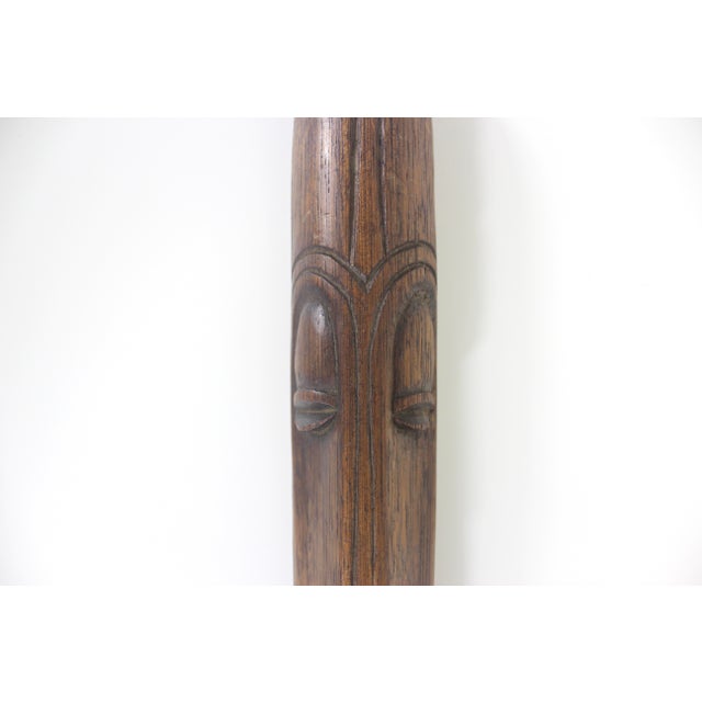 Mid Century Carved Wood Face Mask Signed by Artist For Sale - Image 6 of 17