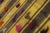 Striped Yellow Turkish Kilim With Tulu Details 6'8'' X 7'5'' For Sale - Image 9 of 13