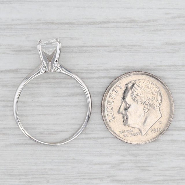 White 0.70ct Vs1 Princess Solitaire Engagement Ring 14k White Gold Size 6.5 Igi For Sale - Image 8 of 8