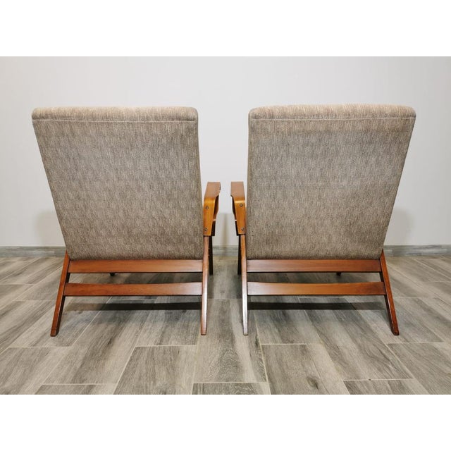 Textile Set of Armchairs attributed to Frantisek Jirak for Tatra, 1960s For Sale - Image 7 of 18