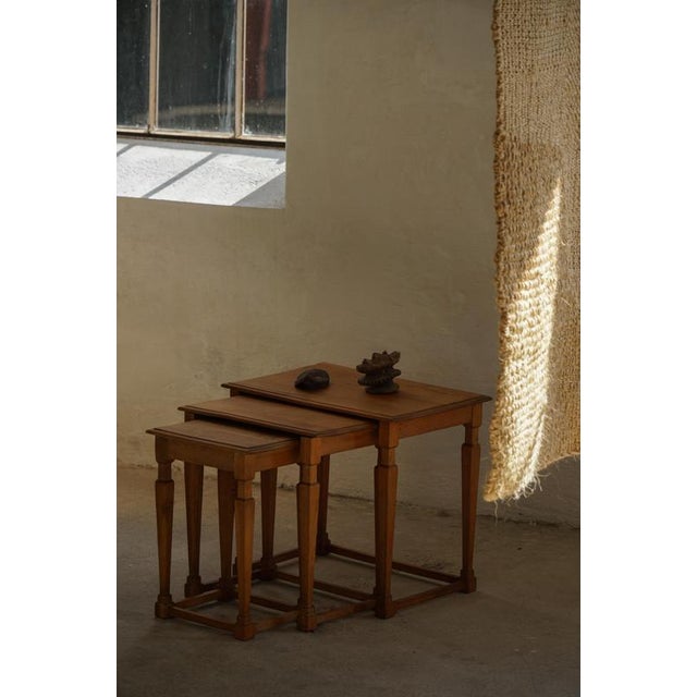 Mid-Century Danish Nesting Tables in Oak, 1960s, Set of 3 For Sale - Image 11 of 18