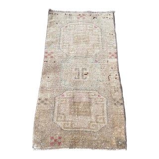 Vintage Miniature Rug, Doormat, Bathroom Rug 1’7x3’2 For Sale