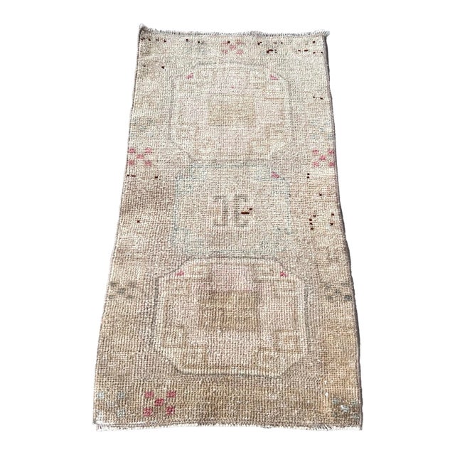Vintage Miniature Rug, Doormat, Bathroom Rug 1’7x3’2 For Sale