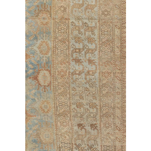 Early 20th Century Antique Light Blue Malayer Corridor Rug - 8' x 19'4" For Sale - Image 5 of 11