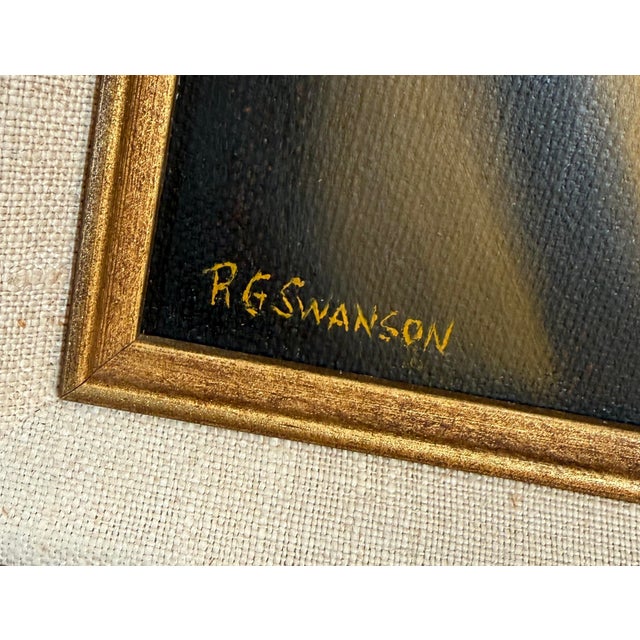 American Richard Swanson Distinguished Male in Yellow Jacket Original Painting, Signed For Sale - Image 3 of 12