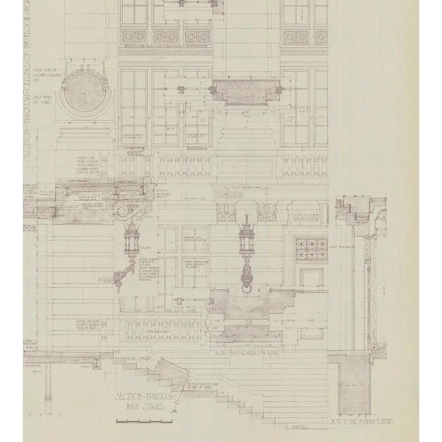 Modern Unknown 'Administration Building, The American College for Girls' Modernism Yellow,Gray Offset Lithograph For Sale - Image 3 of 4