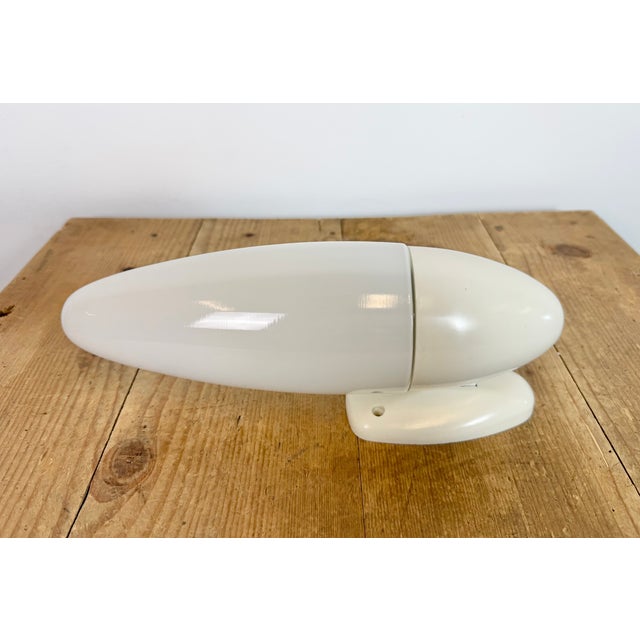 Mid-Century Modern Industrial White Bakelite Wall Light with Milk Glass from Elektrosvit, 1950s For Sale - Image 3 of 18