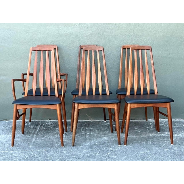 Mid-Century Modern Vintage MCM Niels Koefoed Teak “Eva” Dining Chairs - Set of 6 For Sale - Image 3 of 12