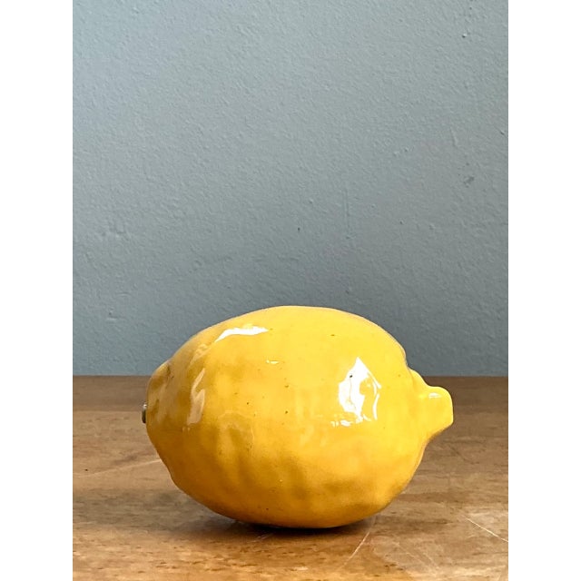 Vintage Italian Yellow Ceramic Lemon For Sale - Image 4 of 10