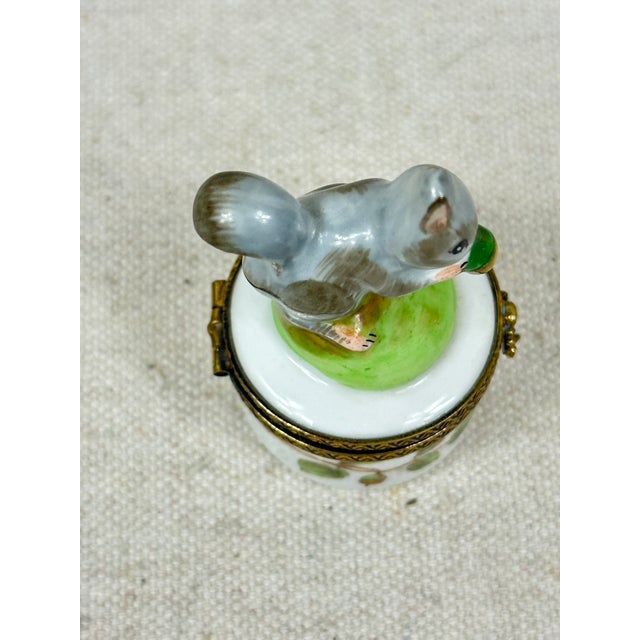 Limoges, France Vintage Limoges Porcelain Squirrel Trinket Box For Sale - Image 4 of 9