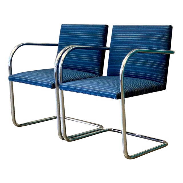 Vintage Midcentury Knoll Tubular Brno Chairs - A Pair For Sale