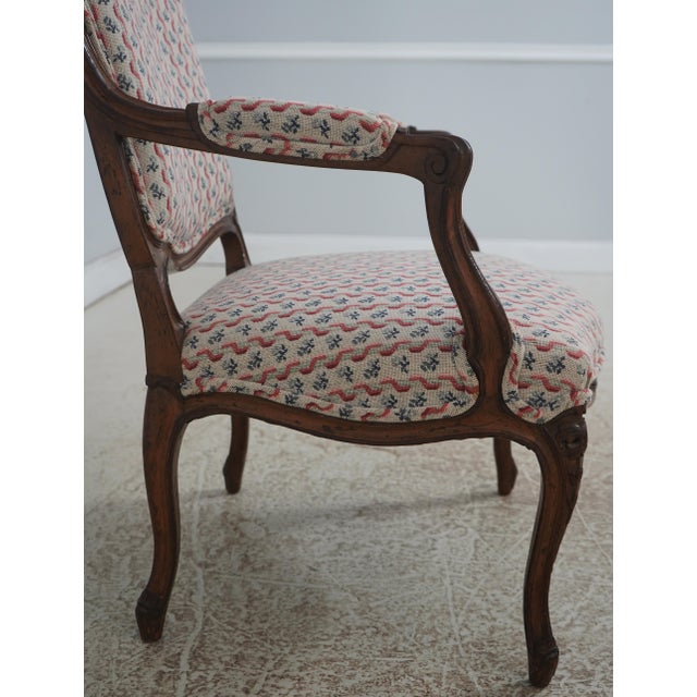 Brown Pair Don Rousseau French Louis XV Open Armchairs For Sale - Image 8 of 18