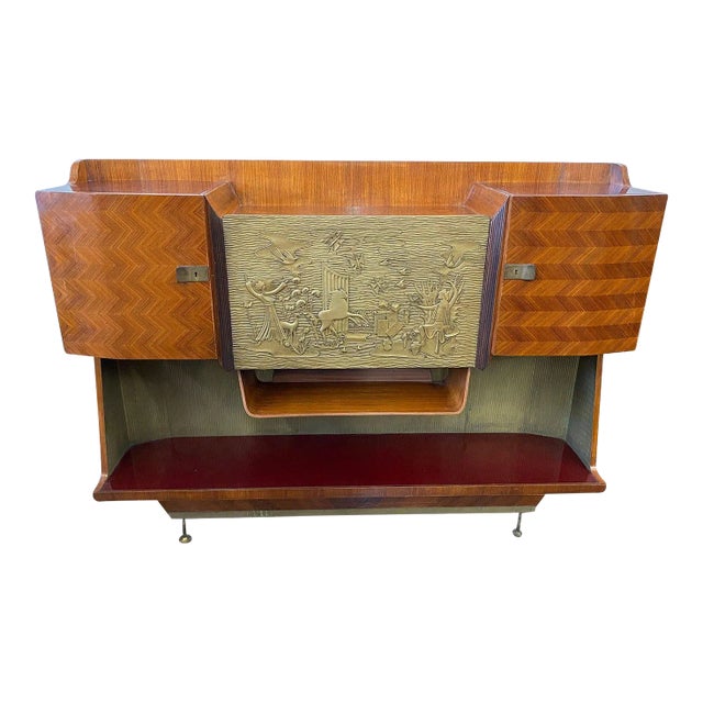 Rare Wall Cabinet Bar in Rosewood by La Permanente Mobili Cantu For Sale