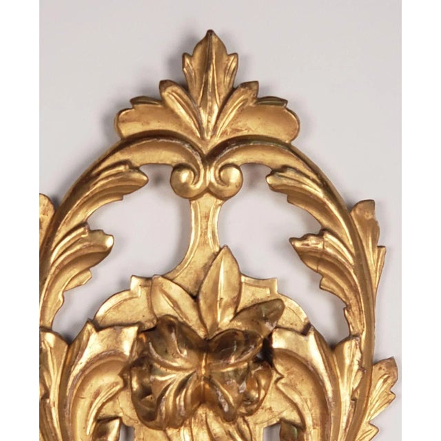 Baroque Early 20th Century Italian Gilt Wood Carvings- a Pair For Sale - Image 3 of 8