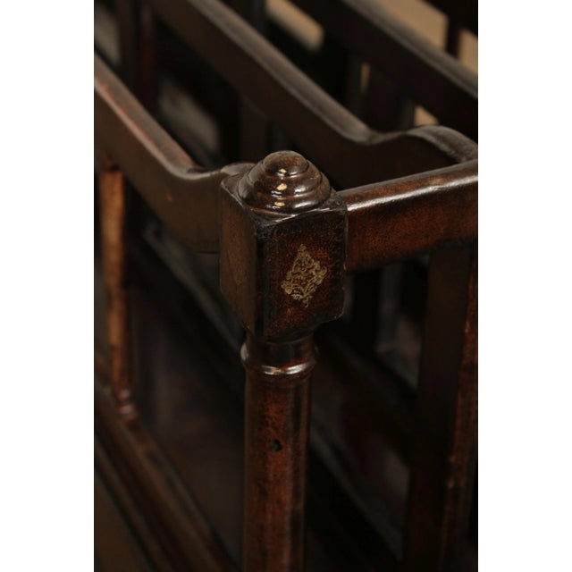 Maitland Smith Regency Style Leather Wrapped Magazine Rack For Sale - Image 11 of 13