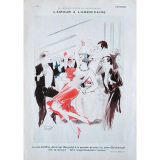 Pierre Herault, 1928 "L'Amour à L'Américaine" Fantasio Print For Sale