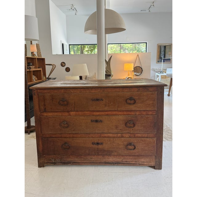 Rustic European Large Scale Walnut Chest of Drawers, 18th Century, France For Sale - Image 3 of 18