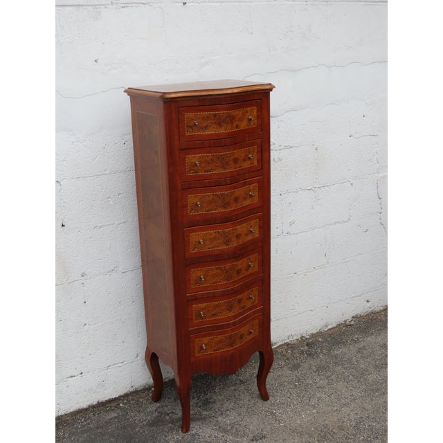 French Inlay Tall Narrow Lingerie Jewelry Chests a Pair 6317 For Sale - Image 4 of 18