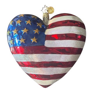 2001 Christopher Radko American Brave Heart Ornament Original Box For Sale