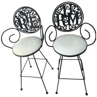 Arthur Umanoff Rum & Rye Barstools - A Pair For Sale
