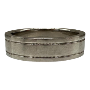 Designer Tiffany Together Platinum Double Milgrain Ring Size 10.25