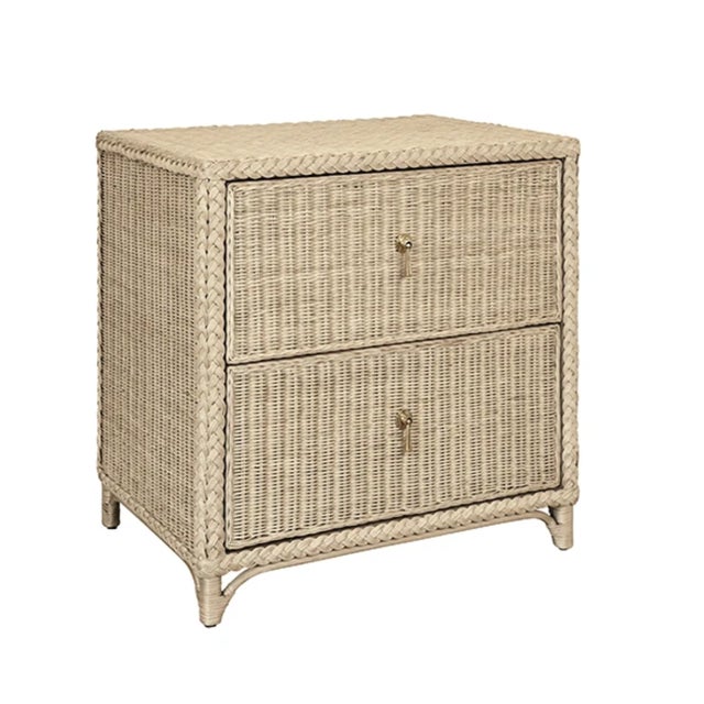 New special order item. Not vintage. Abigail Two Drawer Rattan Side Table combines natural beauty with functional style....