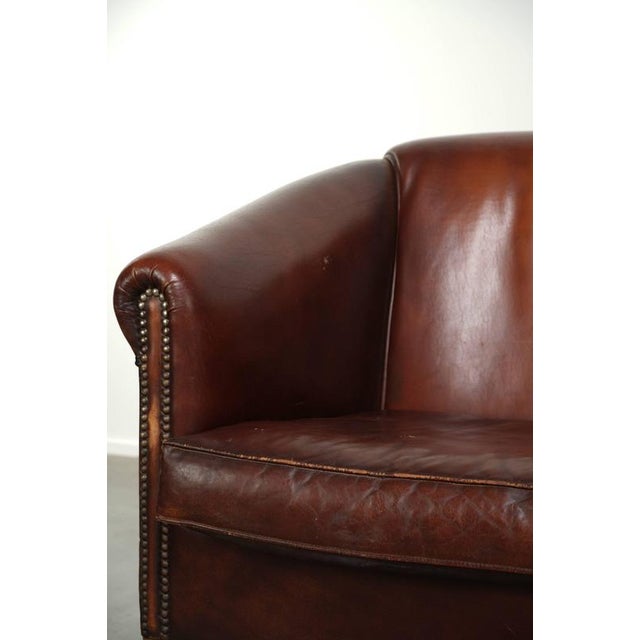 English Sheepskin 2-Seater Club Sofa For Sale - Image 10 of 14